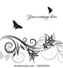 Abstract black floral background