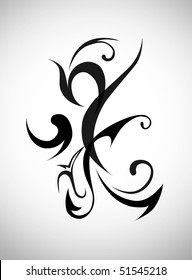 Abstract black floral background