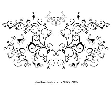 Abstract black floral ornament