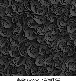 abstract black floral pattern background