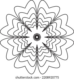 Abstract black floral pattern. Modern black ornament. Vector design Illustration.