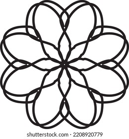 Abstract black floral pattern. Modern black ornament. Vector design Illustration.