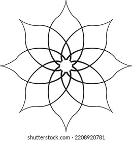Resumen del patrón floral negro. Ornamento negro moderno. Ilustración de diseño de vectores.