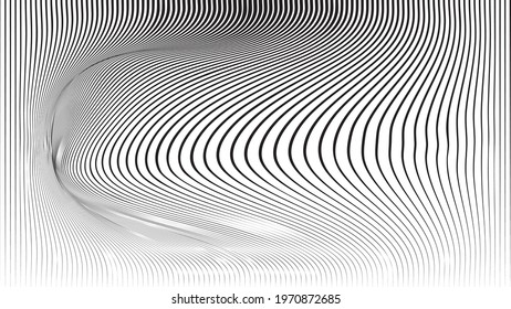 Abstract Black flow Striped Background . Vector
