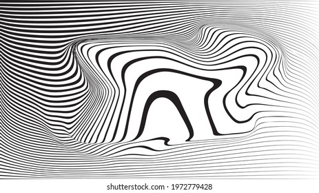 Abstract Black flow Striped Background . Vector