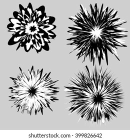 abstract black flowers