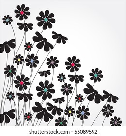 Abstract black flowers