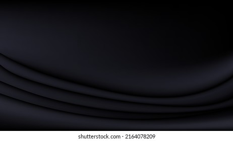 Resumen del fondo y textura de tela de pliegue negro. Ilustración gráfica vectorial.