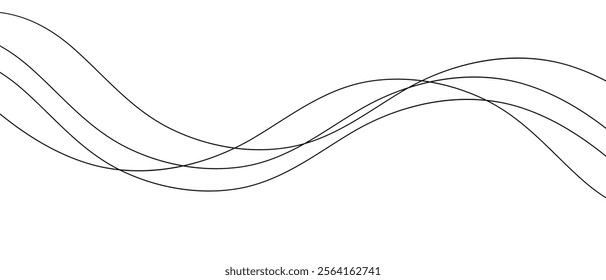 abstract black four wavy line design.