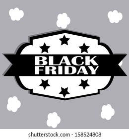 abstract black friday label on gray background