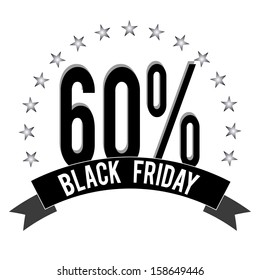 abstract black friday label on white background