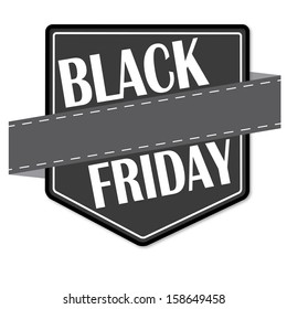 abstract black friday label on white background