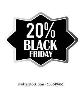 abstract black friday label on white background