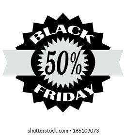 abstract black friday label on a white background