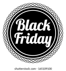 abstract black friday label on a white background