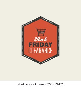 Abstract black friday label on a white background