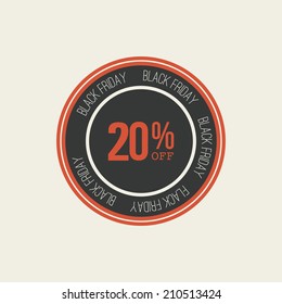 Abstract black friday label on a white background