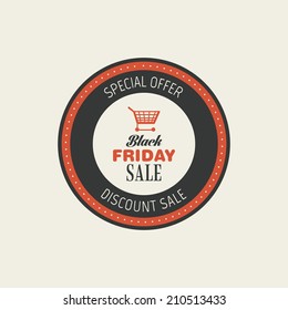Abstract black friday label on a white background