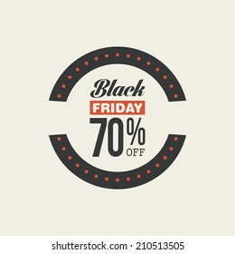 Abstract black friday label on a white background