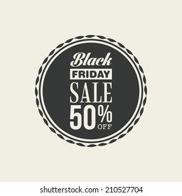 Abstract black friday label on a white background