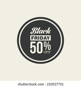 Abstract black friday label on a white background