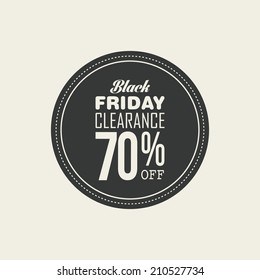 Abstract black friday label on a white background