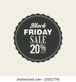 Abstract black friday label on a white background