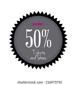 abstract black friday label on a white background