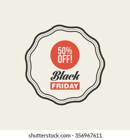 Abstract Black Friday label on a white background