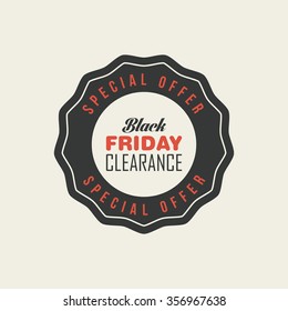Abstract Black Friday label on a white background