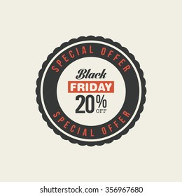 Abstract Black Friday label on a white background