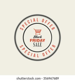 Abstract Black Friday label on a white background