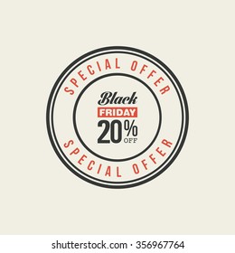 Abstract Black Friday label on a white background
