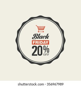 Abstract Black Friday label on a white background