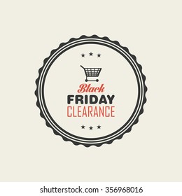 Abstract Black Friday label on a white background