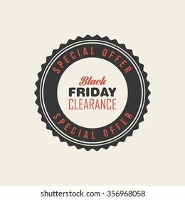 Abstract Black Friday label on a white background