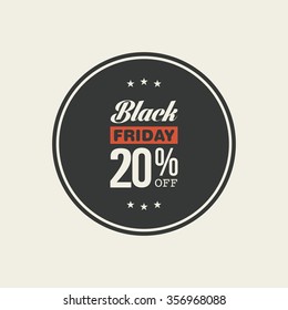 Abstract Black Friday label on a white background