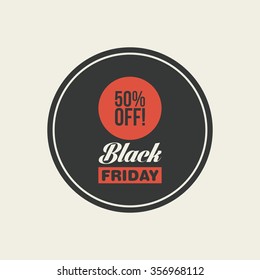 Abstract Black Friday label on a white background