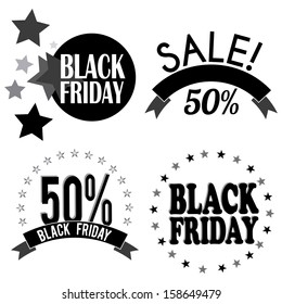 abstract black friday labels on white background