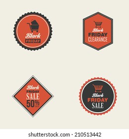 Abstract black friday labels on a white background
