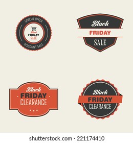 abstract black friday labels on a white background