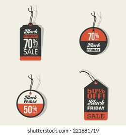 abstract black friday labels on a white background