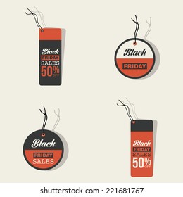abstract black friday labels on a white background