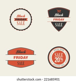 abstract black friday labels on a white background