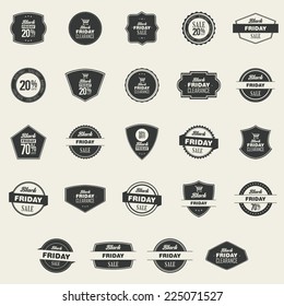 abstract black friday labels on a white background