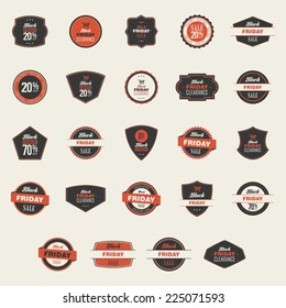 abstract black friday labels on a white background