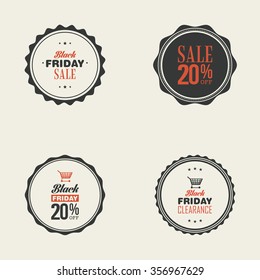 Abstract Black Friday labels on a white background