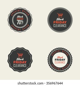Abstract Black Friday labels on a white background