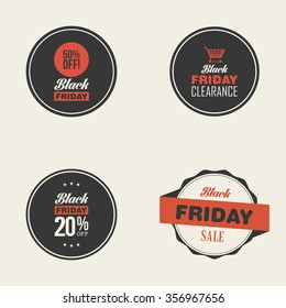 Abstract Black Friday labels on a white background