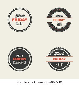 Abstract Black Friday labels on a white background